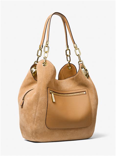 lillie large suede shoulder bag